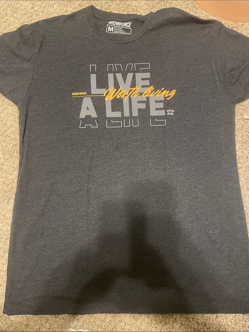 Live A Life Graphic Tee - Enrforce - Heather Charcoal